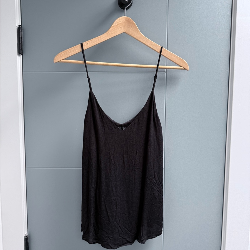 Reformation Black Crepe Tank